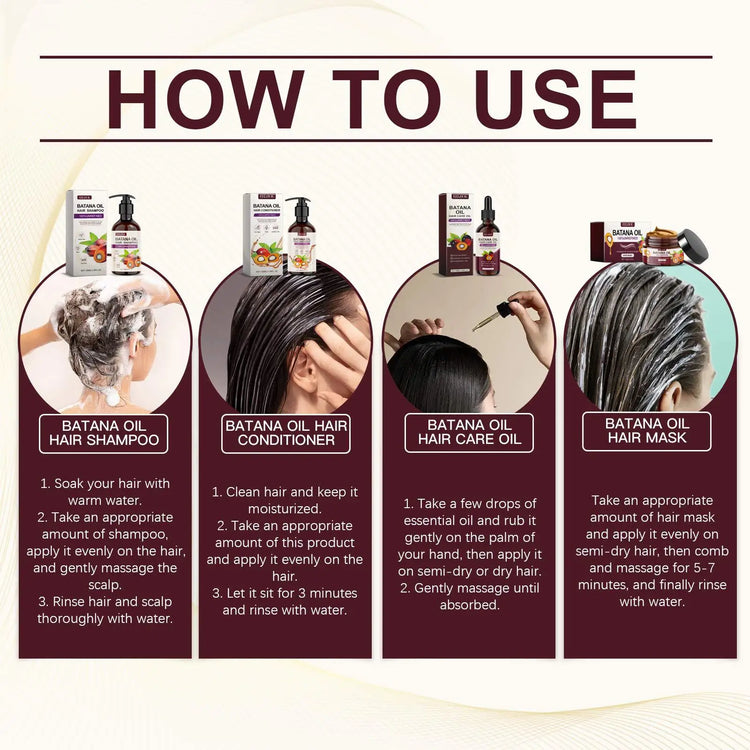 Batana Oil Rich Hair Care Set Decoration Hair Conditioner Fury Nourishing Hair Smooth Hair Care