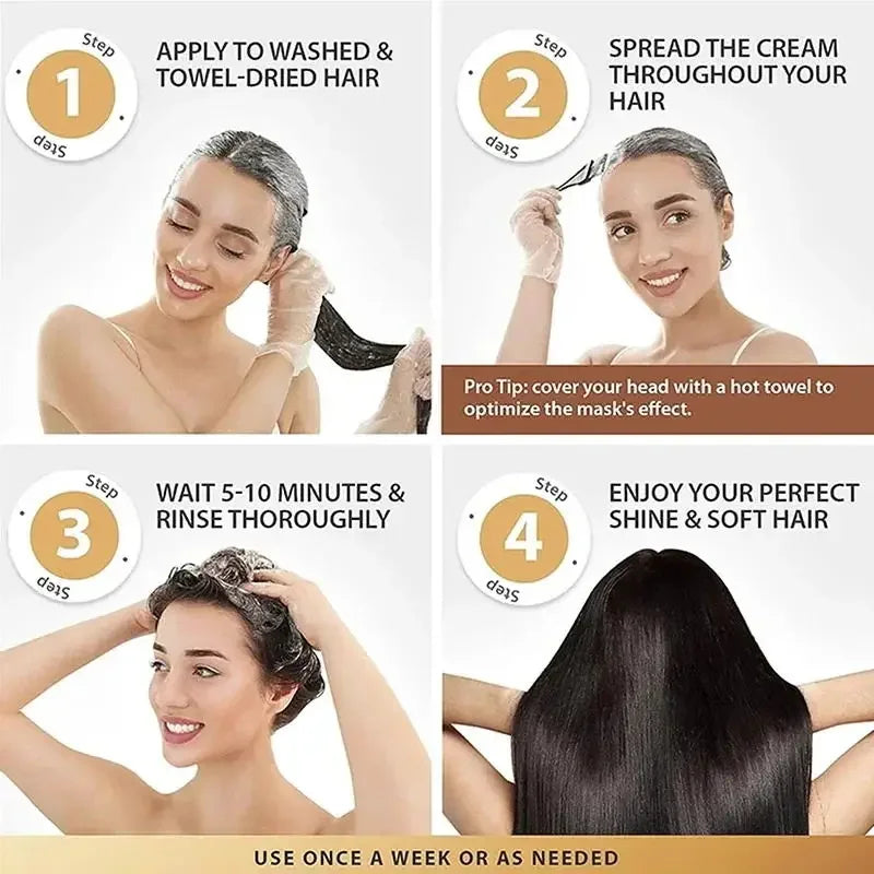 Collagen Keratin Hair Care Mask Treatment Dry Damaged Hair Revitalize Hair Straighten Soft Smooth Moisturize Hair Care Products