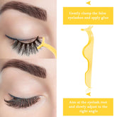 24 Pieces Plastic Eyelash Extension Tweezers Applicator Tool Auxiliary Clip and 100 Pieces Eyelash Brush Mascara Wands for Application(Yellow)