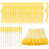 24 Pieces Plastic Eyelash Extension Tweezers Applicator Tool Auxiliary Clip and 100 Pieces Eyelash Brush Mascara Wands for Application(Yellow)