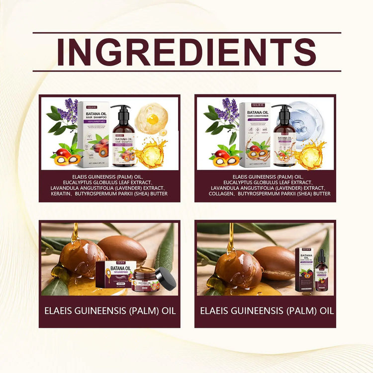 Batana Oil Rich Hair Care Set Decoration Hair Conditioner Fury Nourishing Hair Smooth Hair Care