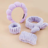 4Pcs Skincare Accessories for Face Wash Skincare Hair Accessories，Sponge Spa Headbands & Wristband Set, for Washing Face Makeup