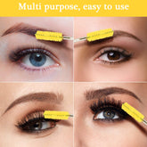 24 Pieces Plastic Eyelash Extension Tweezers Applicator Tool Auxiliary Clip and 100 Pieces Eyelash Brush Mascara Wands for Application(Yellow)